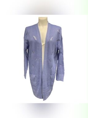 DAVI & DANI NWT Light Lavender Open-Front Knit Cardigan Size S